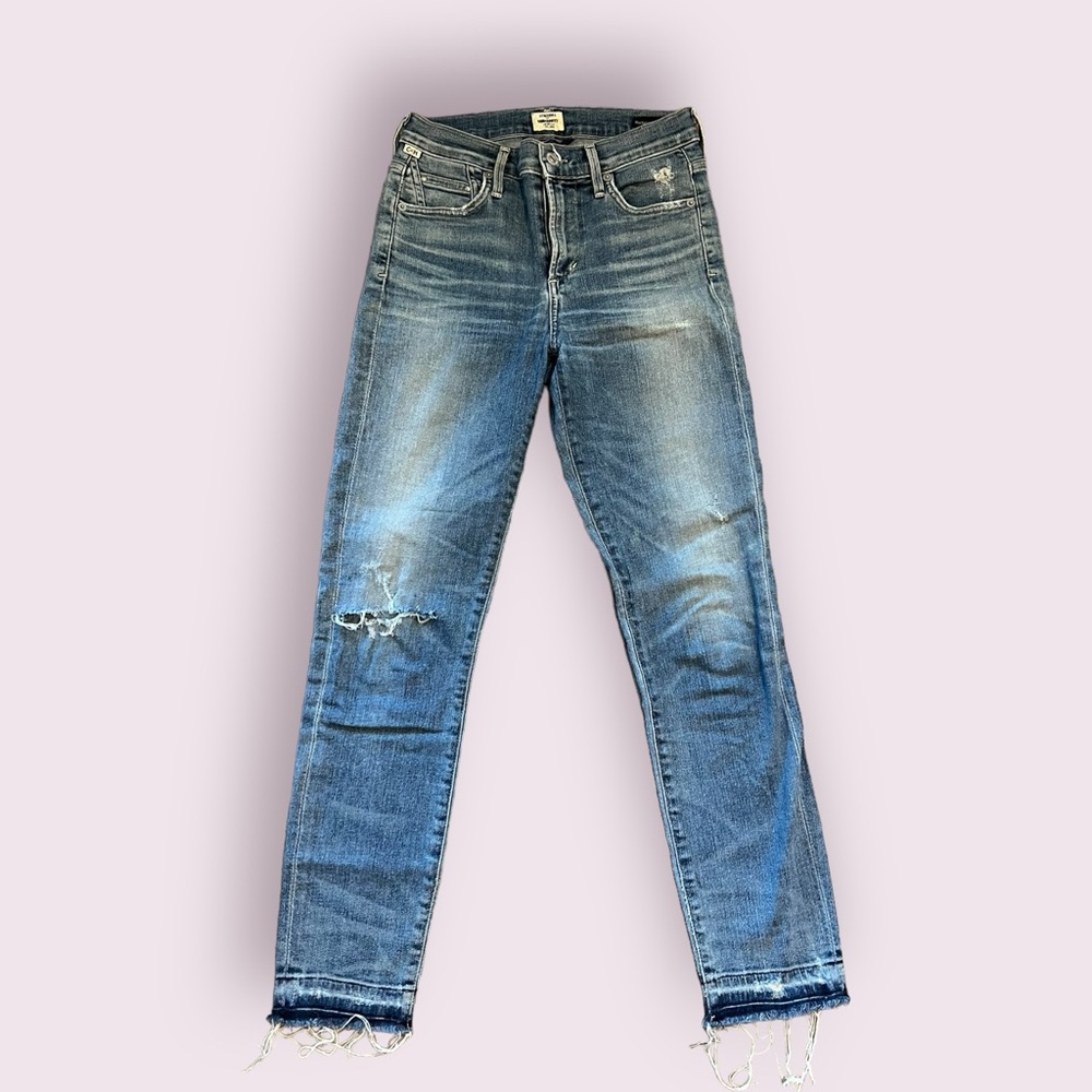 Citizens of Humanity COH Rocket High Rise Crop Skinny Jean with Frayed Hem